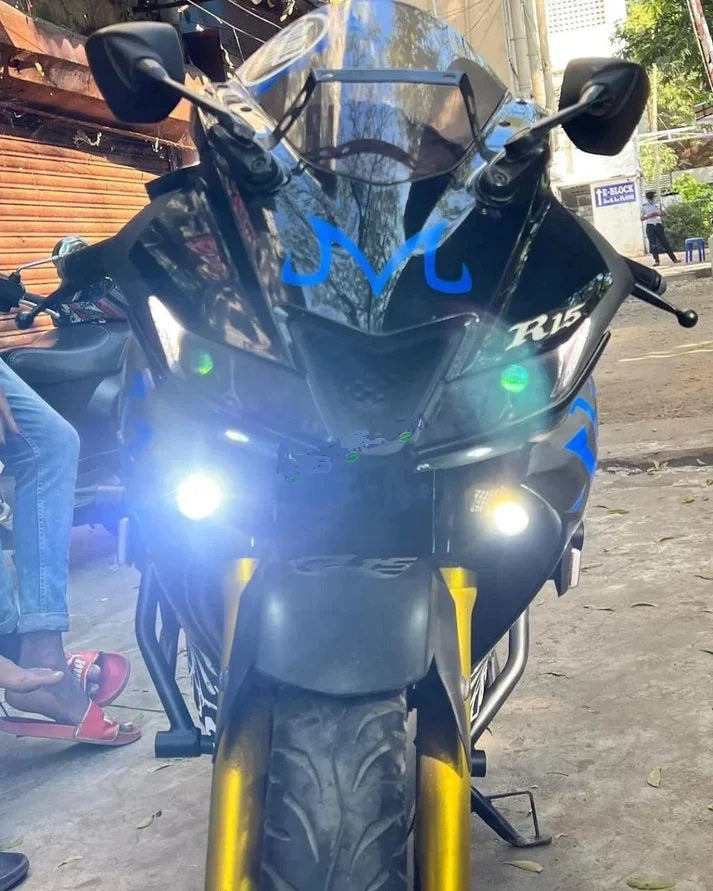 Six Mode Yellow/White With Red/Blue 60w Dc 9v-12v Dual Lens Fog Light Fog Lamp Car, Motorbike, Truck, Van Led 12 V, 30 W (Copy)