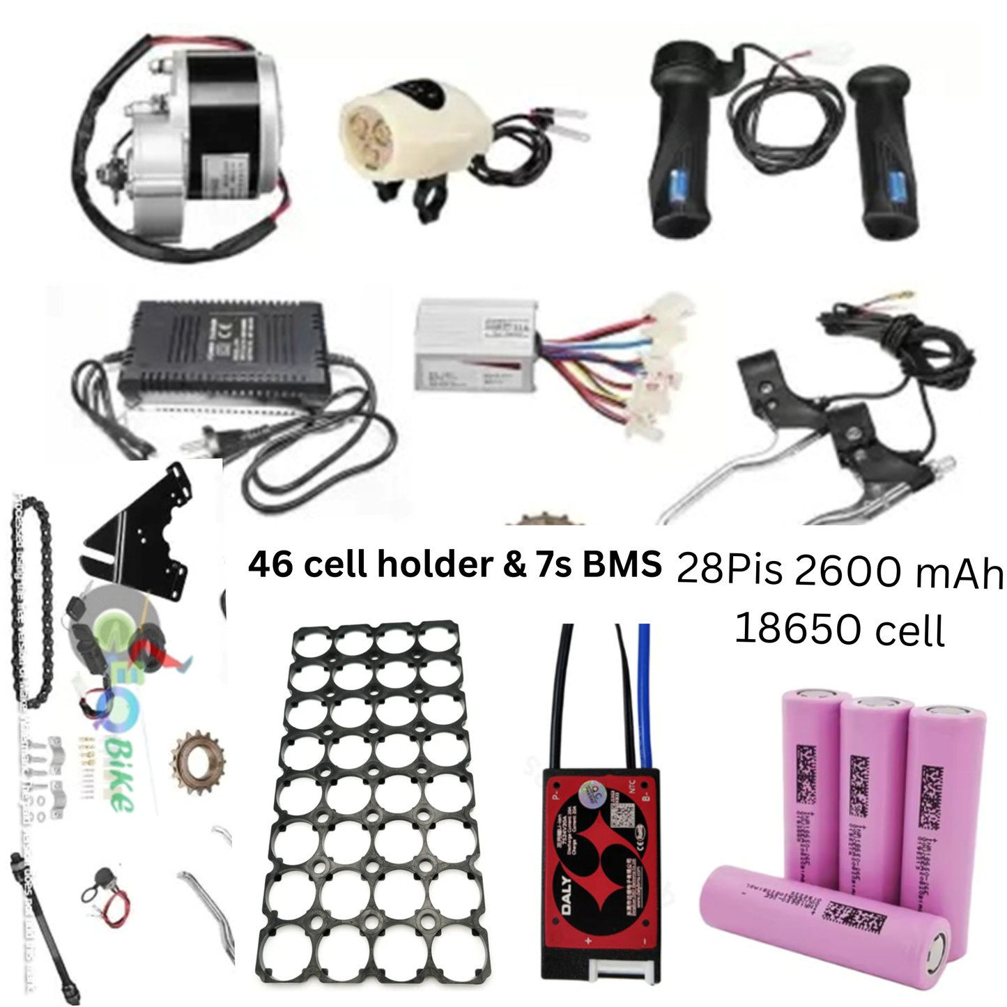 24v 250watts Electric Cycle DIY Gear Motor Conversion Full Kit With Lithium Battery cells