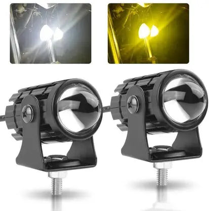 Six Mode Yellow/White With Red/Blue 60w Dc 9v-12v Dual Lens Fog Light Fog Lamp Car, Motorbike, Truck, Van Led 12 V, 30 W (Copy)