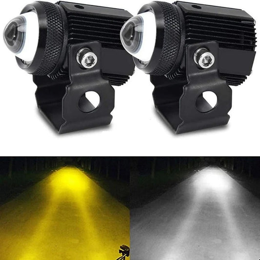 Six Mode Yellow/White With Red/Blue 60w Dc 9v-12v Dual Lens Fog Light Fog Lamp Car, Motorbike, Truck, Van Led 12 V, 30 W (Copy)