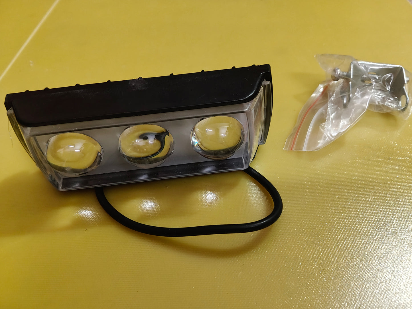 Six Mode Yellow/White With Red/Blue 60w Dc 9v-12v Dual Lens Fog Light Fog Lamp Car, Motorbike, Truck, Van Led 12 V, 30 W